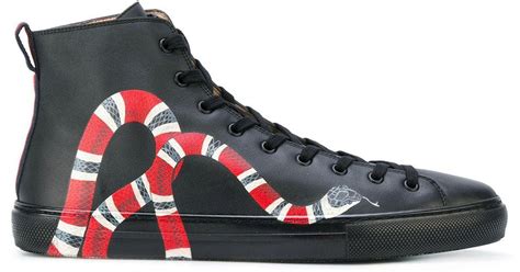 gucci snake shoes black leather|gucci snake shoes men.